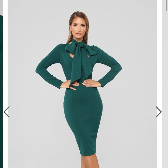 Fashion Nova Just The Way I Am midi Dress - Hunter - Picture 1 of 10